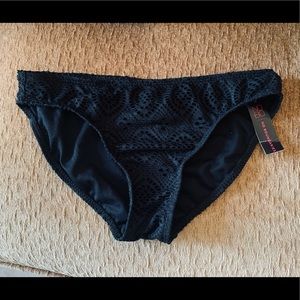 NWT NOBO black crochet swim bikini bottom, Size M (7-9) with black lining NEW!!